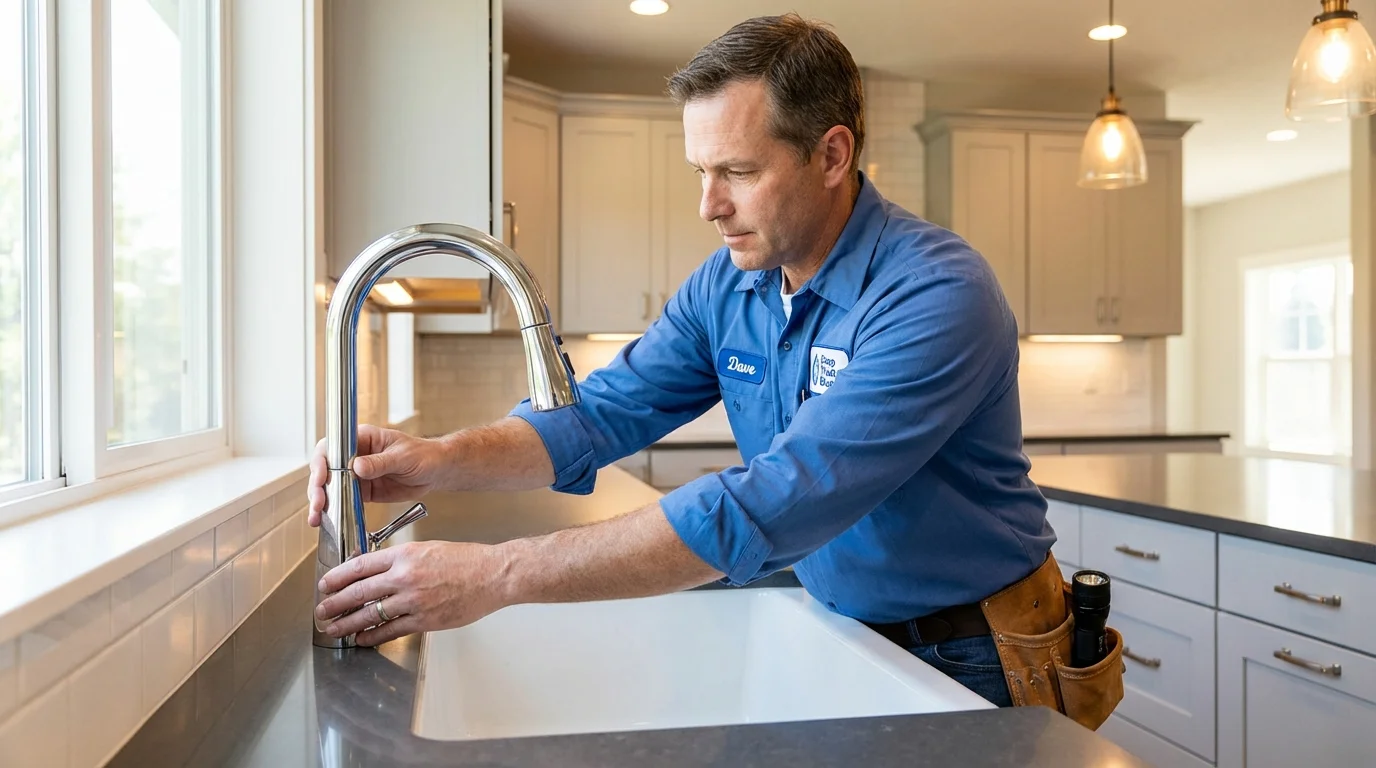 Kitchen faucet installation by Johns Plumbing LLC in Brookston