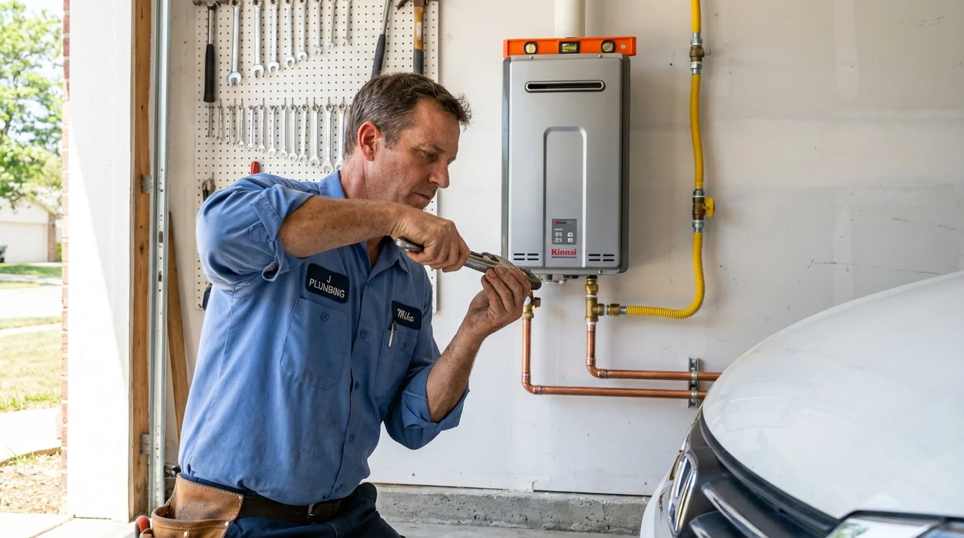 Tankless water heater installation by a Johns Plumbing LLC plumber in Brookston